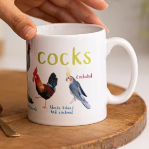Sarah Edmonds Illustration - Cocks Ceramic Bird Mug