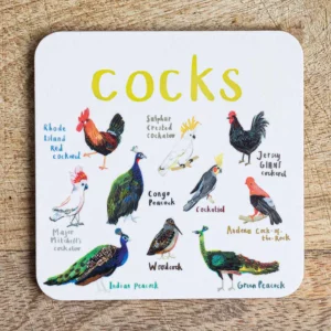 Sarah Edmonds Illustration - Cocks Bird Coaster