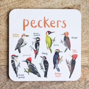 Sarah Edmonds Illustration - Peckers Bird Coaster