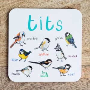 Sarah Edmonds Illustration - Tits Bird Coaster